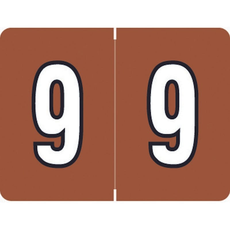 DataFile/Tab L8700 Compatible "9" Numeric Labels, Laminated Stock, 1-1/4" x 15/16" Individual Numbers - Roll of 500