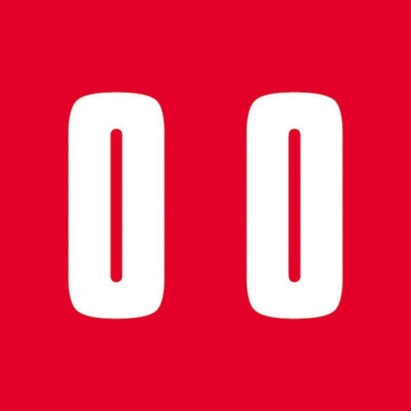 Ames Compatible "0" Numeric Labels, Laminated Stock, 1-7/8" X 1-7/8" Individual Numbers - Roll of 1000