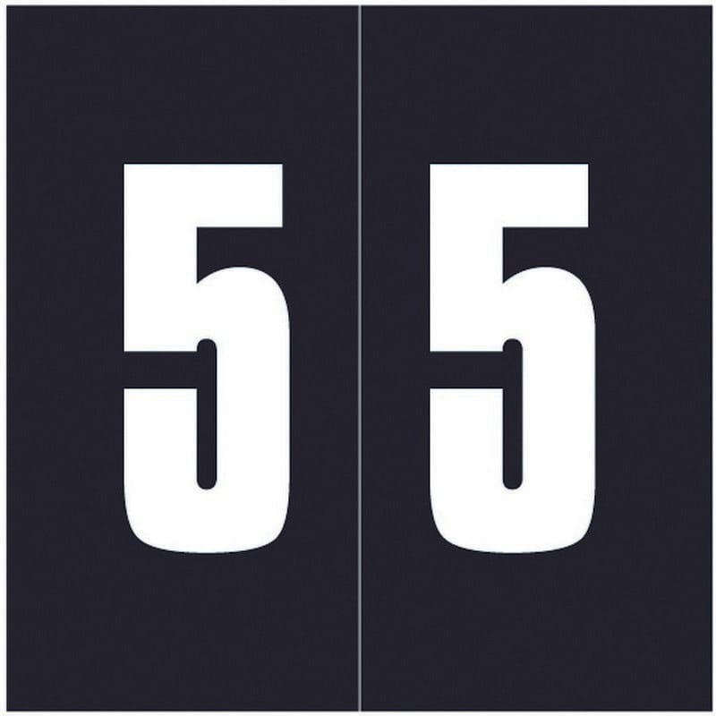 Ames Compatible "5" Numeric Labels, Laminated Stock, 1-7/8" X 1-7/8" Individual Numbers - Roll of 1000