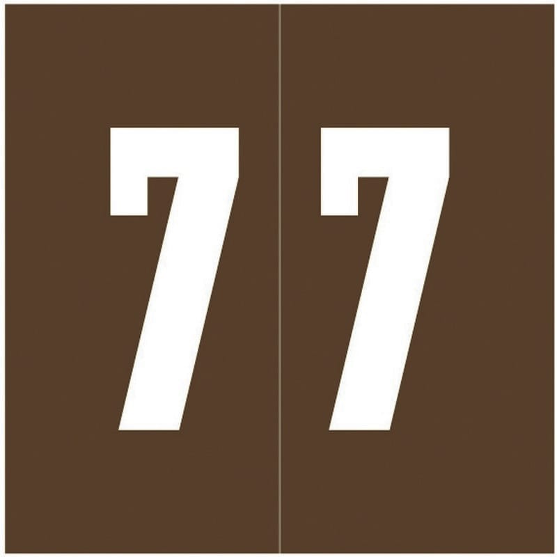 Ames Compatible "7" Numeric Labels, Laminated Stock, 1-7/8" X 1-7/8" Individual Numbers - Roll of 1000