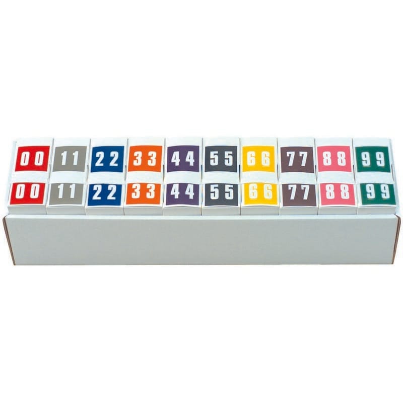 Ames Compatible Numeric Labels, Laminated Stock, 1-7/8" X 1-7/8" Individual Numbers - Roll of 1000