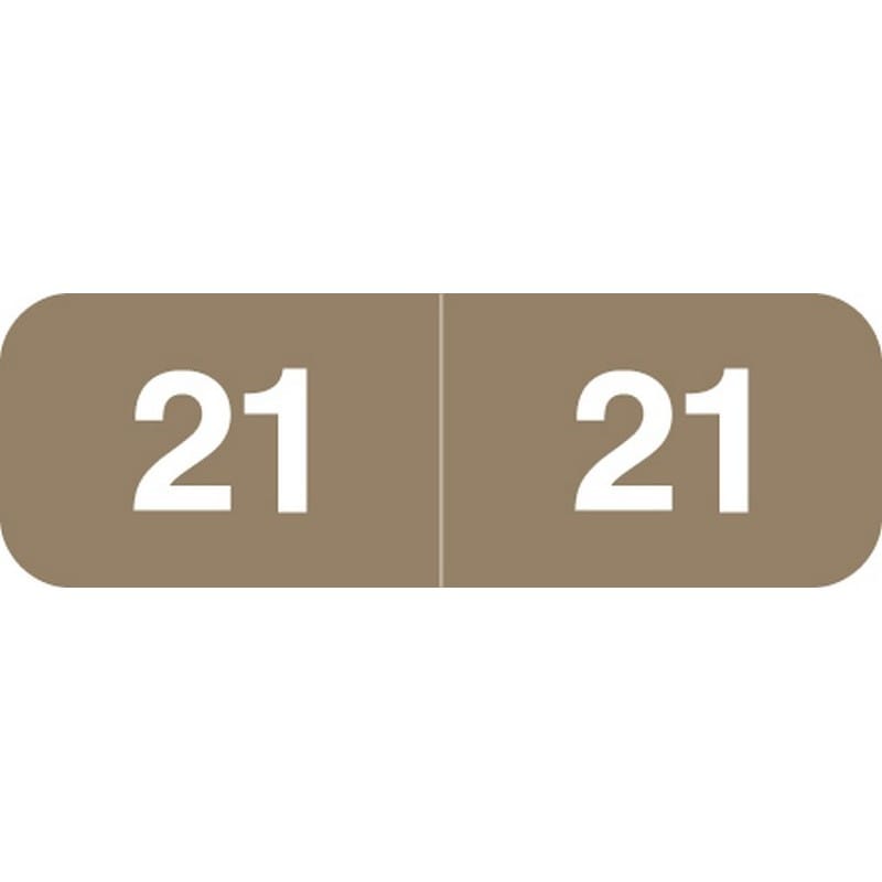 Ames Compatible "21" Yearband Labels, Laminated Stock 1-1/2" x 1/2" - 500 per Roll