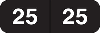 Ames Compatible "25" Yearband Labels, Laminated Stock 1-1/2" x 1/2" - 500 per Roll