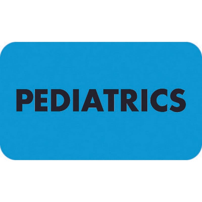Chart Labels, PEDIATRICS - Light Blue, 1-1/2" X 7/8" (Roll of 250)
