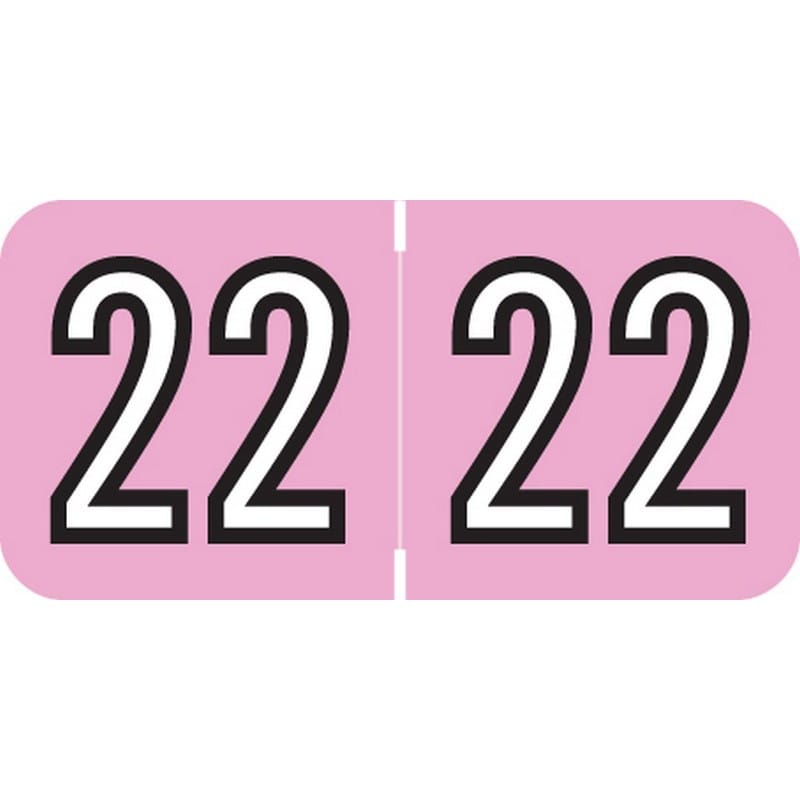 Amerifile Compatible "22" Yearband Labels, 1-1/2" X 3/4" - 500 per Roll