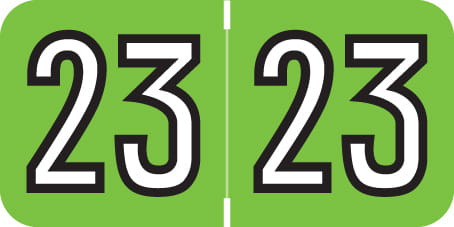 Amerifile Compatible "23" Yearband Labels, 1-1/2" X 3/4" - 500 per Roll
