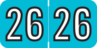 Amerifile Compatible "26" Yearband Labels, 1-1/2" X 3/4" - 500 per Roll