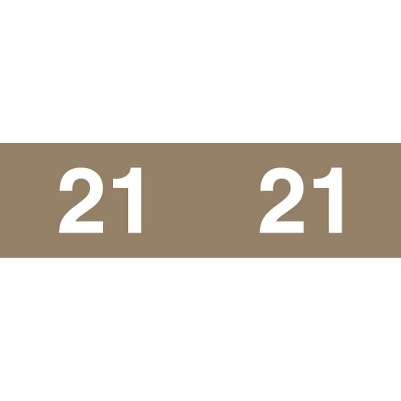 Ames Compatible "21" Yearband Labels, Unlaminated Stock 1/2" X 1-3/4" - 1000 per Roll