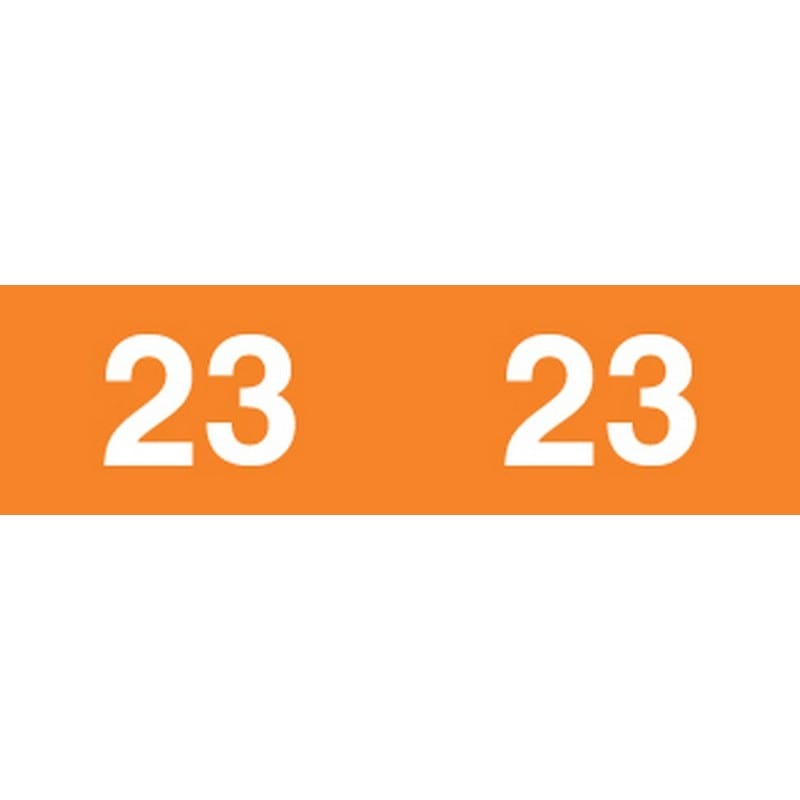Ames Compatible "23" Yearband Labels, Unlaminated Stock 1/2" X 1-3/4" - 1000 per Roll