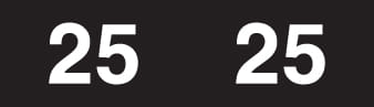 Ames Compatible "25" Yearband Labels, Unlaminated Stock 1/2" X 1-3/4" - 1000 per Roll
