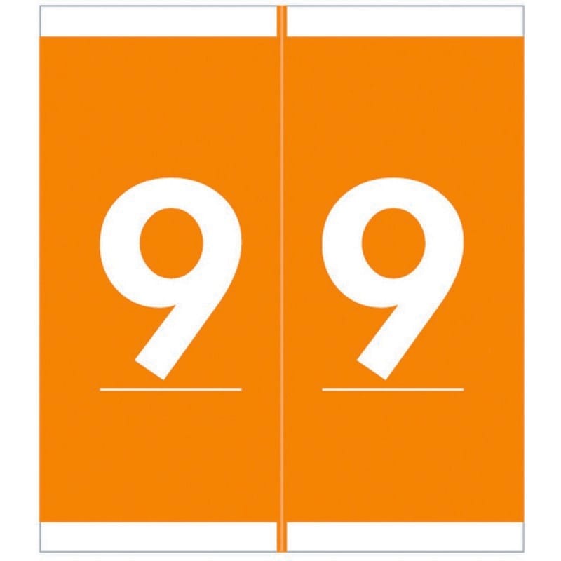 Barkley FNAVM Compatible "9" Labels, Laminated Stock, 1-11/16" X 1-1/2" Individual Numbers - Roll of 500