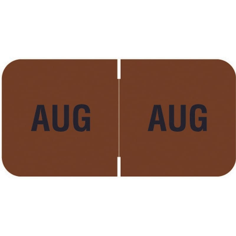 Barkley FMBLM Compatible "Aug" Month Labels, Laminated Stock,1-1/2" x 3/4", Individual Months - Roll of 250