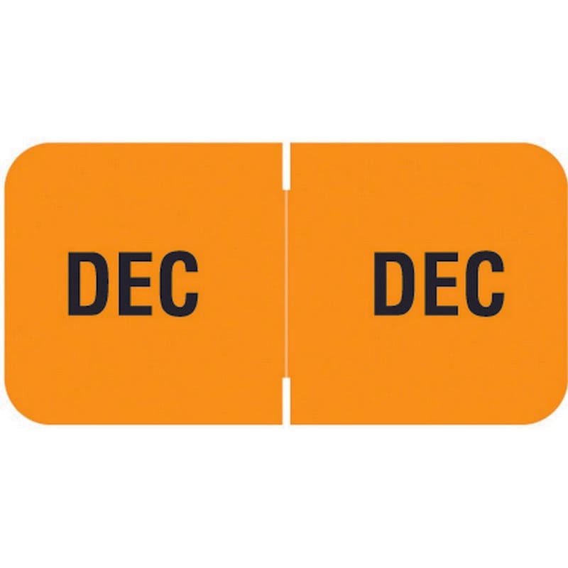 Barkley FMBLM Compatible "Dec" Month Labels, Laminated Stock,1-1/2" x 3/4", Individual Months - Roll of 250