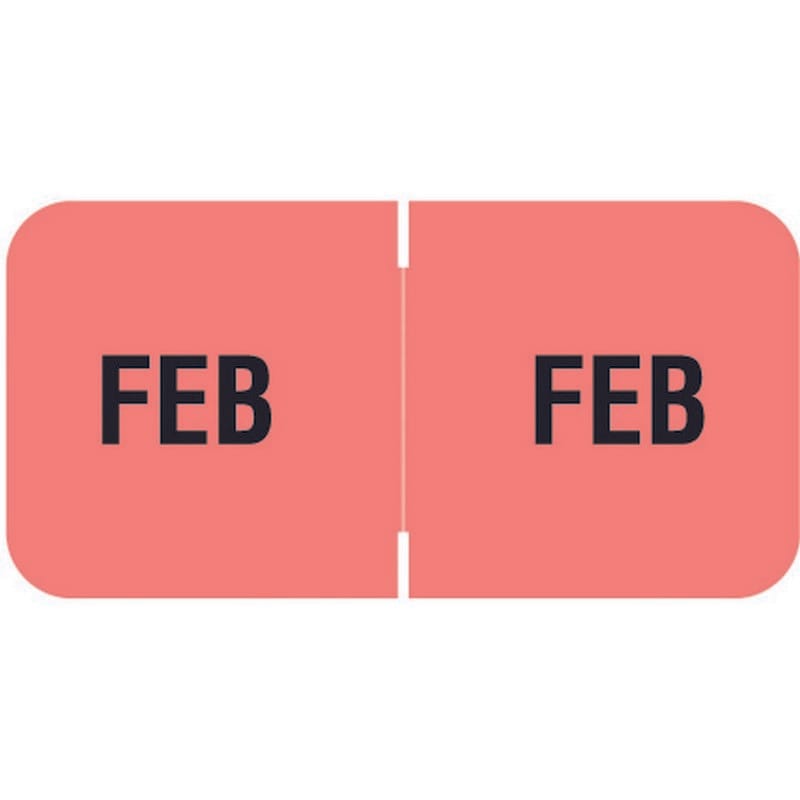Barkley FMBLM Compatible "Feb" Month Labels, Laminated Stock,1-1/2" x 3/4", Individual Months - Roll of 250