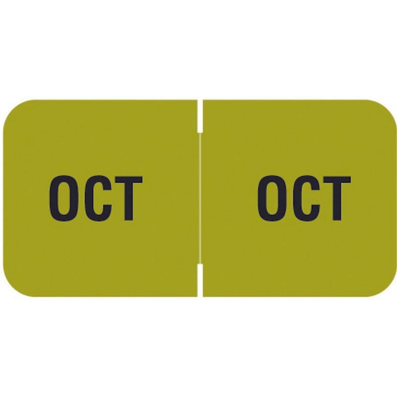 Barkley FMBLM Compatible "Oct" Month Labels, Laminated Stock,1-1/2" x 3/4", Individual Months - Roll of 250