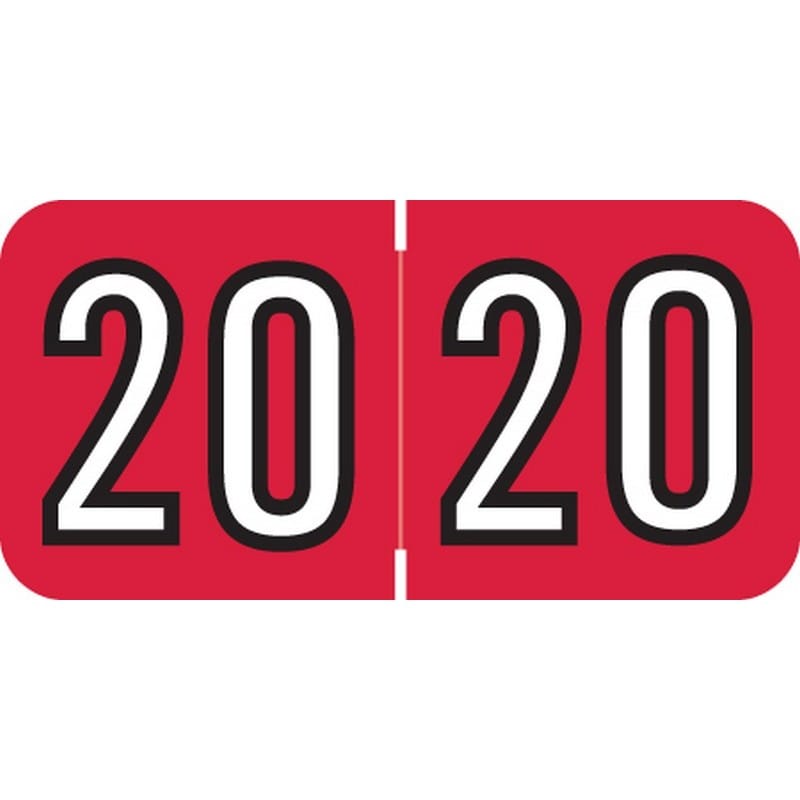 Barkley Compatible "20" Yearband Labels, 1-1/2" X 3/4" - 500 per Roll