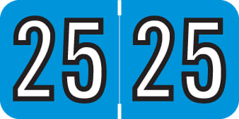 Barkley Compatible "25" Yearband Labels, 1-1/2" X 3/4" - 500 per Roll
