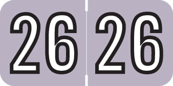 Barkley Compatible "26" Yearband Labels, 1-1/2" X 3/4" - 500 per Roll