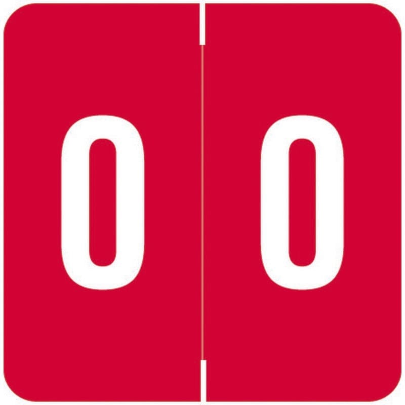 Barkley FNDBM Compatible "0" Numeric Labels, Laminated Stock, 1-1/2" x 1-1/2" Individual Numbers - Roll of 500