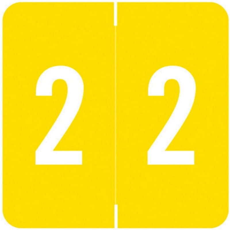 Barkley FNDBM Compatible "2" Numeric Labels, Laminated Stock, 1-1/2" x 1-1/2" Individual Numbers - Roll of 500