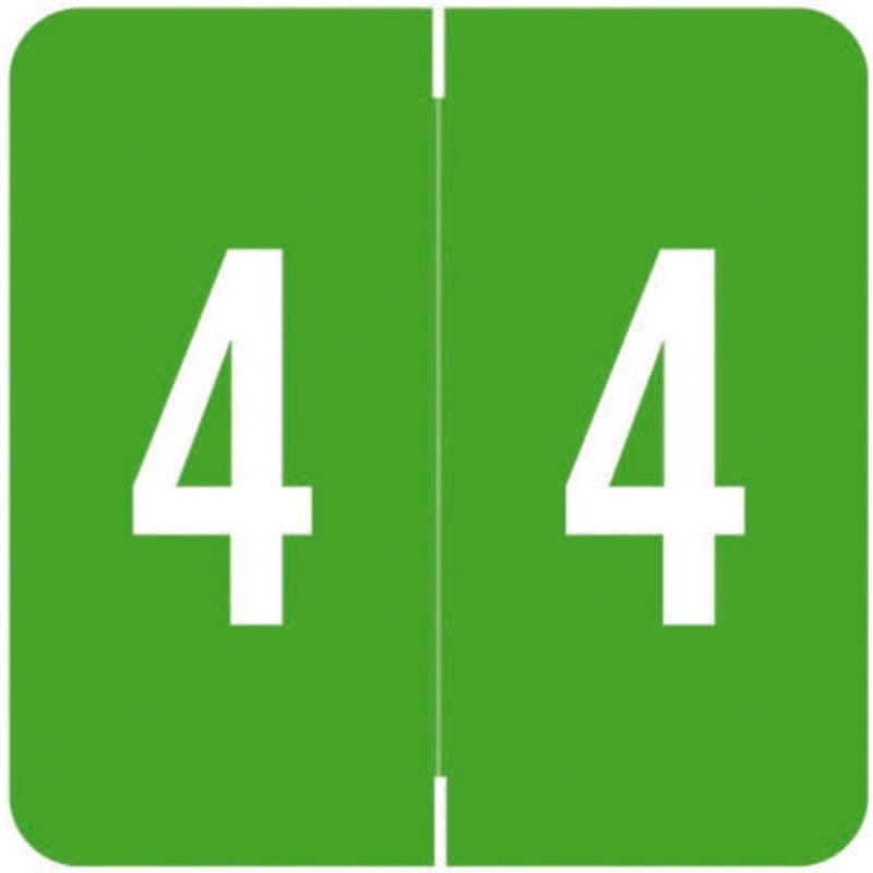 Barkley FNDBM Compatible "4" Numeric Labels, Laminated Stock, 1-1/2" x 1-1/2" Individual Numbers - Roll of 500