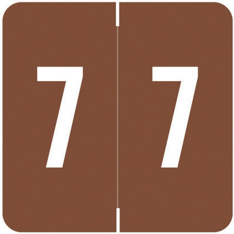 Barkley FNDBM Compatible "7" Numeric Labels, Laminated Stock, 1-1/2" x 1-1/2" Individual Numbers - Roll of 500