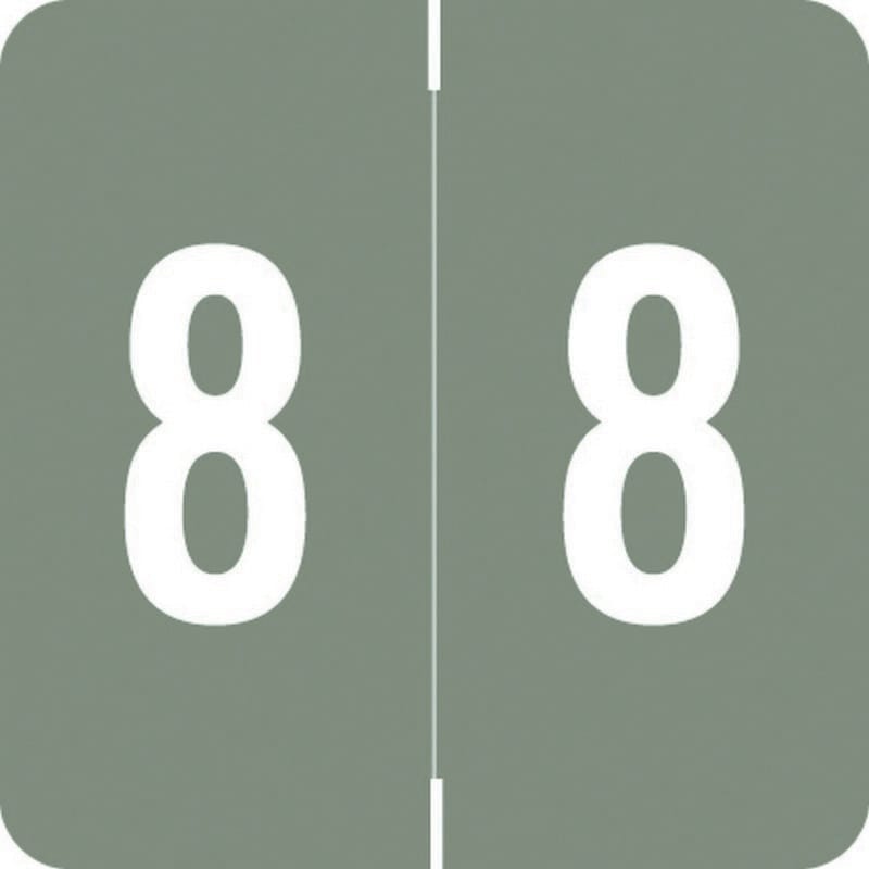 Barkley FNDBM Compatible "8" Numeric Labels, Laminated Stock, 1-1/2" x 1-1/2" Individual Numbers - Roll of 500