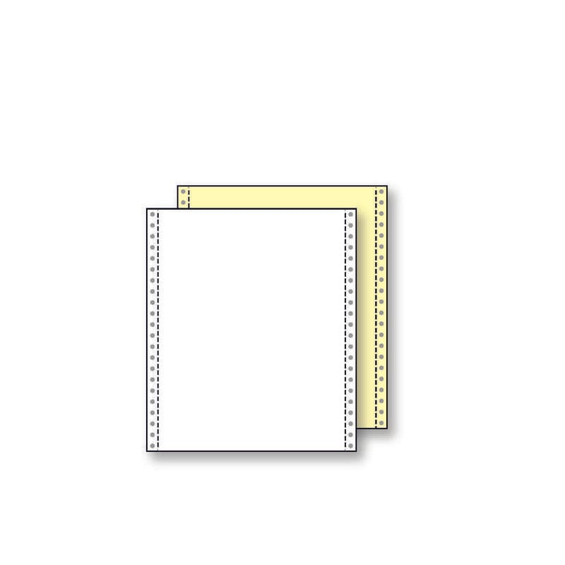 2-Ply 9-1/2'' x 11" (W x H) Carbonless 13# White/Canary Computer Paper, 1/2" Marginal Perf Left & Right (Ream of 1400)