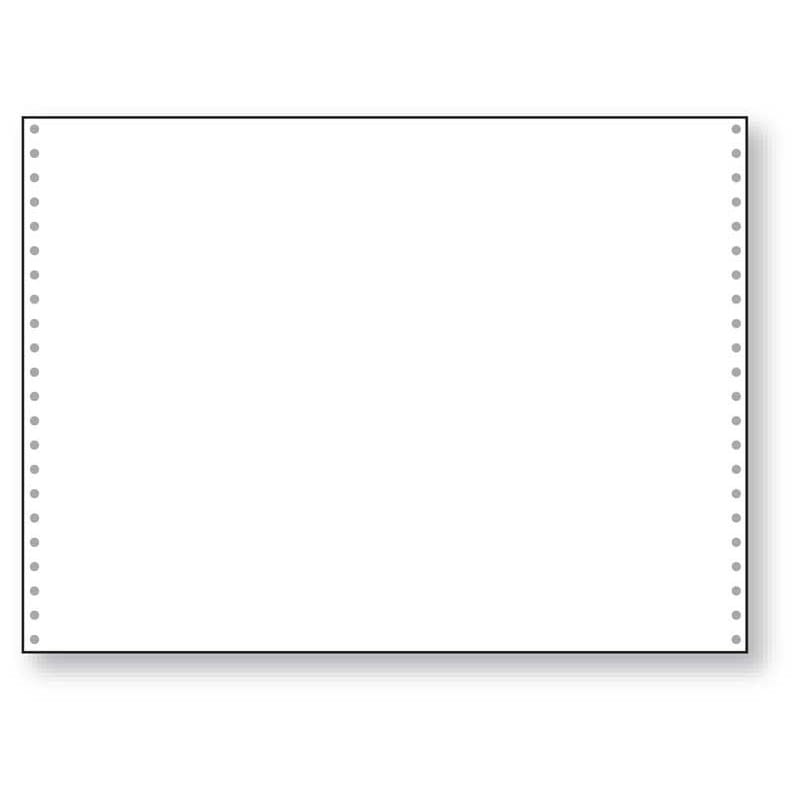 14-7/8'' x 11" (W x H) Continuous 20# White Computer Paper, No Marginal Perfs (Ream of 2200)