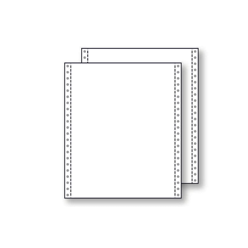 2-Ply 9-1/2'' x 11" (W x H) Standard Carbonless 13# White/White Computer Paper, 1/2" Perf Left & Right (Ream of 1400)