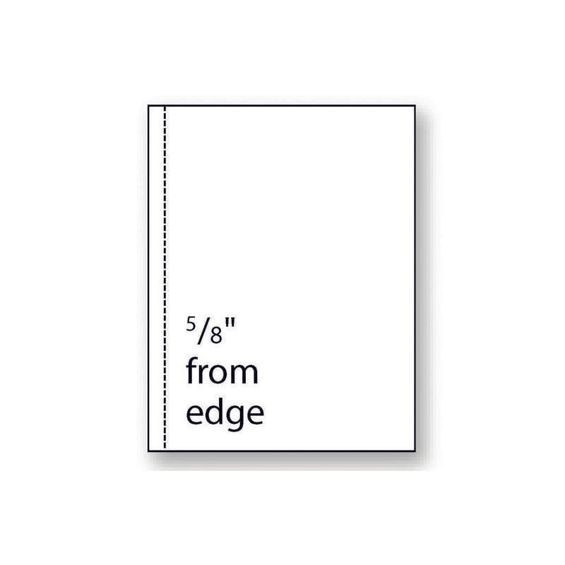 8-1/2'' x 11" Laser Cut Sheet, 20# White Stock, 1 Vertical Perforation 5/8" from Left (Carton of 2500)