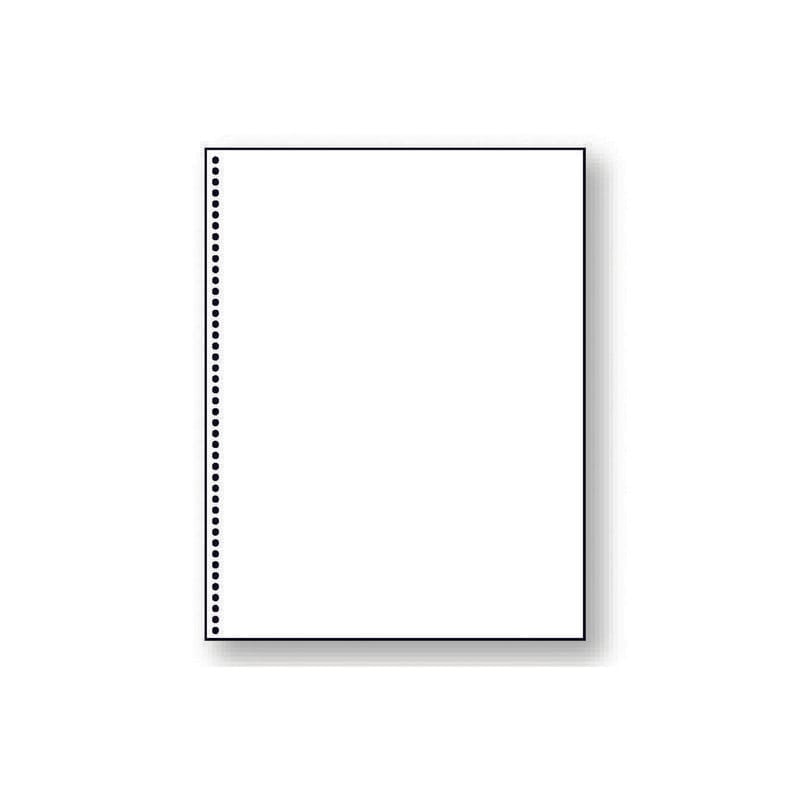 8-1/2'' x 11" Laser Cut Sheet, 20# White Stock, 43 Round Hole Coil Punch for Spiral Bind (Carton of 2500)