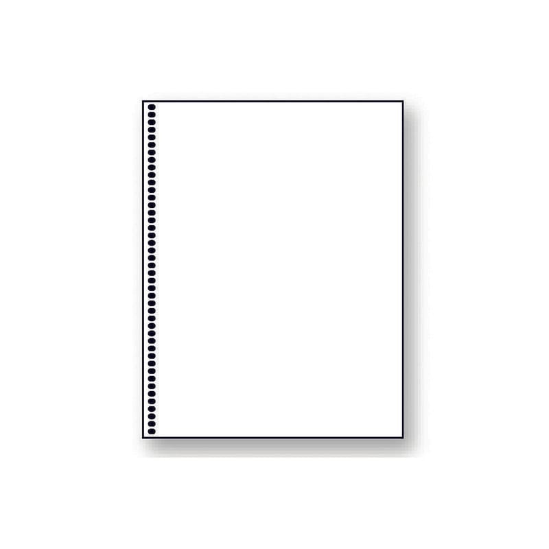 8-1/2'' x 11" Laser Cut Sheet, 20# White Stock, 44 Oval Hole GBC Punch, 0.2475" Pitch for Spiral Bind (Carton of 2500)