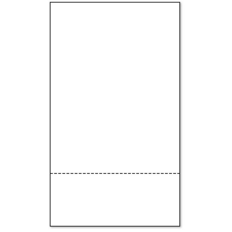 8-1/2'' x 14" Laser Cut Sheet, 24# White Stock, 1 Horizontal Perforation 3-1/2" from Bottom (Carton of 2500)