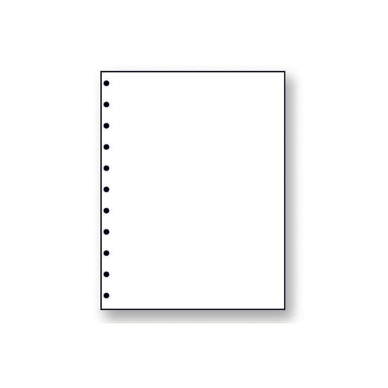 8-1/2'' x 11" Laser Cut Sheet, 20# White Stock, 11 Hole Velobind Punch (Carton of 2500)