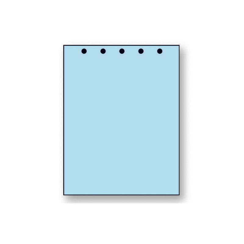 8-1/2'' x 11" Laser Cut Sheet, 20# Blue Stock, 5 Hole Punch Top, 5/16" Diameter (Carton of 2500)