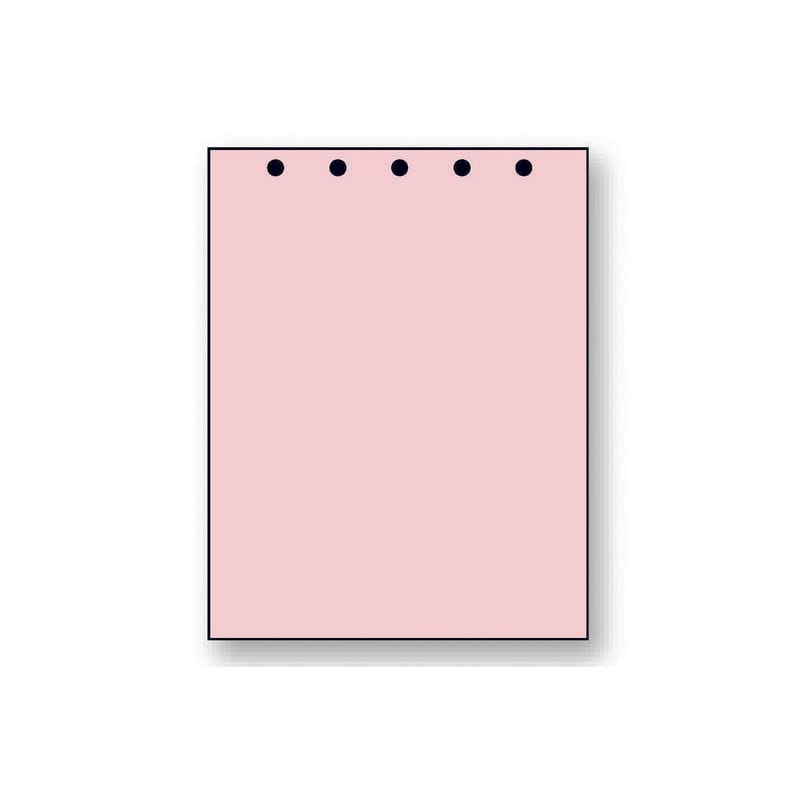 8-1/2'' x 11" Laser Cut Sheet, 20# Pink Stock, 5 Hole Punch Top, 5/16" Diameter (Carton of 2500)