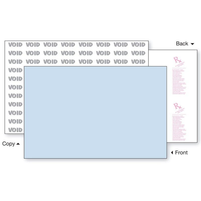 11'' x 17" Premier Blue Medical Security Paper, 10 Security Features, 24# Blue Stock (Carton of 2500)