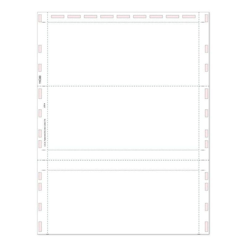 8-1/2" x 11" Pressure Seal Form, C-Fold, 28#, Blank w/ Opening Instructions (Box of 1000)