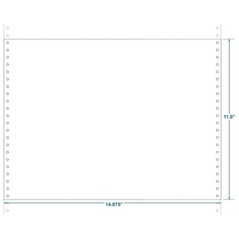 14-7/8" x 11" (W x H) Continuous 18# Computer Paper, Blank (Carton of 2800)
