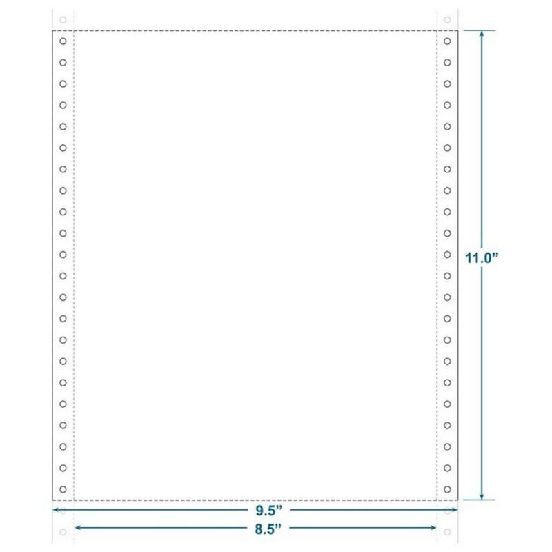 9-1/2" x 11" (W x H) Continuous 15# Computer Paper, Blank (Carton of 3300)