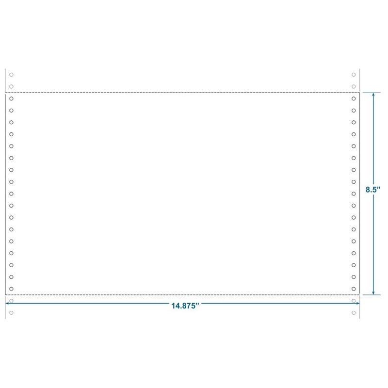 14-7/8" x 8-1/2" (W x H) Continuous 20# Computer Paper, Blank (Carton of 2600)