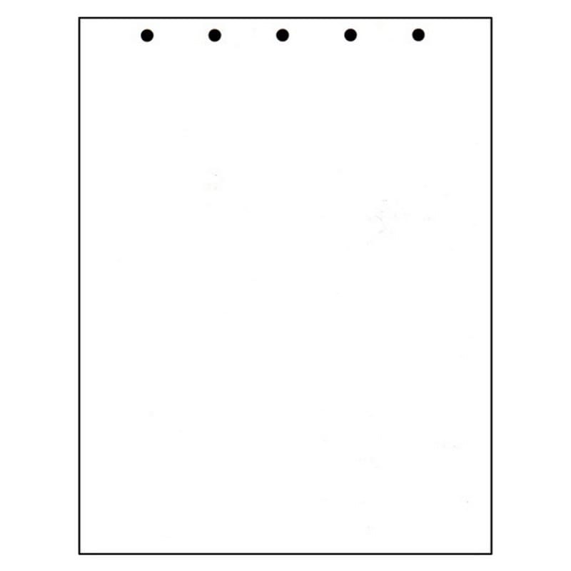 8-1/2" x 11" Laser Cut Sheet, 20# White Stock, 5 Hole Punch Top, 1/4" Diameter (Carton of 2500)