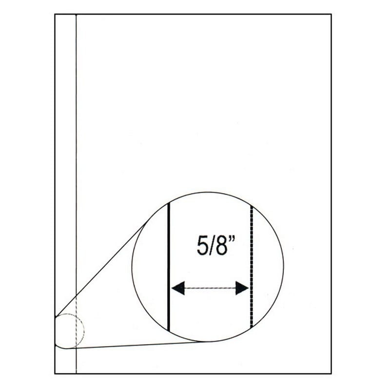 8-1/2" x 11" Laser Cut Sheet, 20# White Stock, 1 Vertical Perforation 5/8" from left (Carton of 2500)