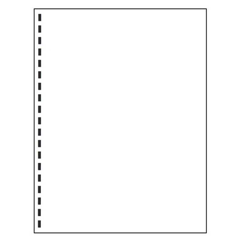 8-1/2" x 11" Laser Cut Sheet, 20# White Stock, 19 Rectangular Holes Left Side (Carton of 2500)