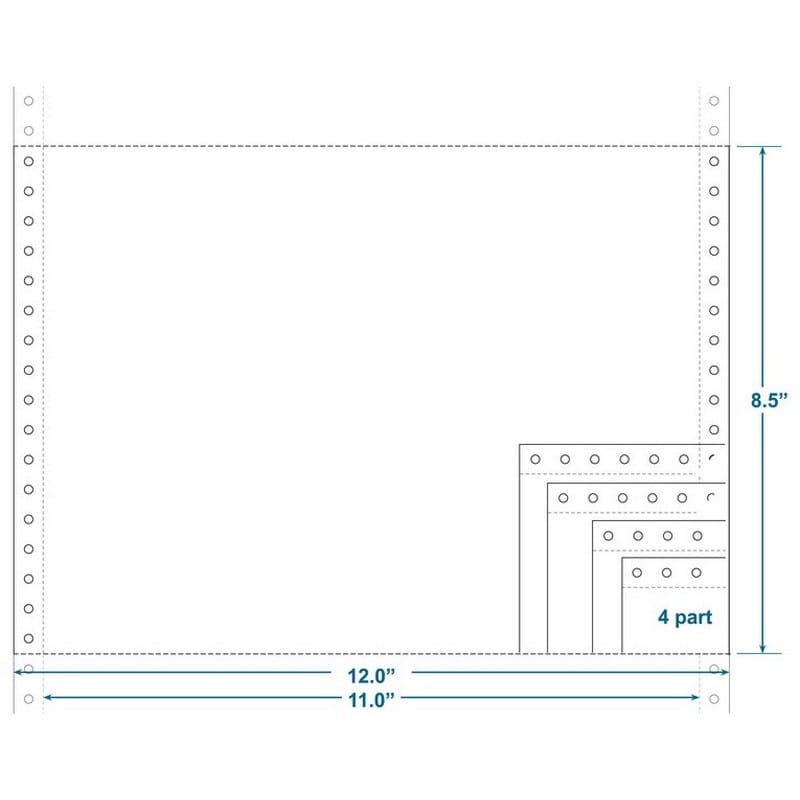 4-Ply Carbonless Paper, Blank, Form Size 12" x 8-1/2" (W x H) (Carton of 900)