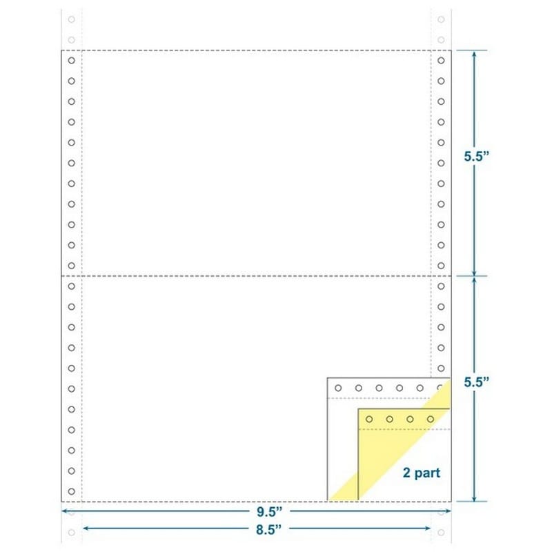 2-Ply Carbonless Paper, White/Canary, Form Size 9-1/2" x 5-1/2" (W x H) (Carton of 3600)