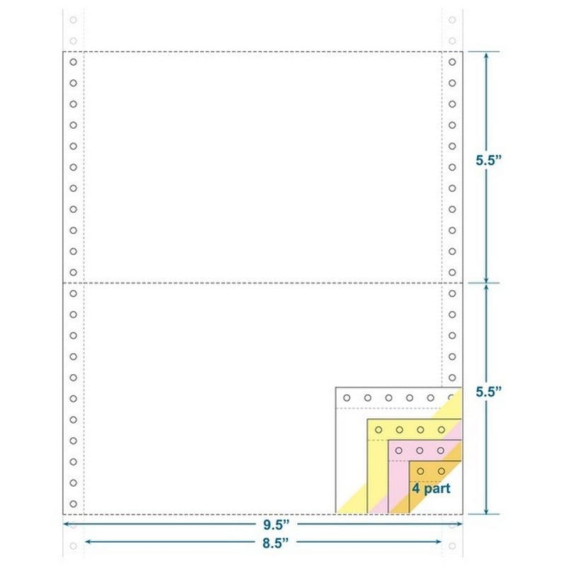 4-Ply Carbonless Paper, White/Canary/Pink/Gold, Form Size 9-1/2" x 5-1/2" (W x H) (Carton of 1800)