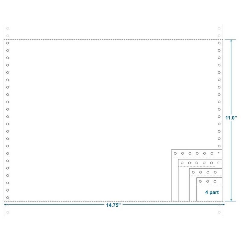 4-Ply Carbonless Paper, Blank, Form Size 9-1/2" x 11" (W x H) (Carton of 900)