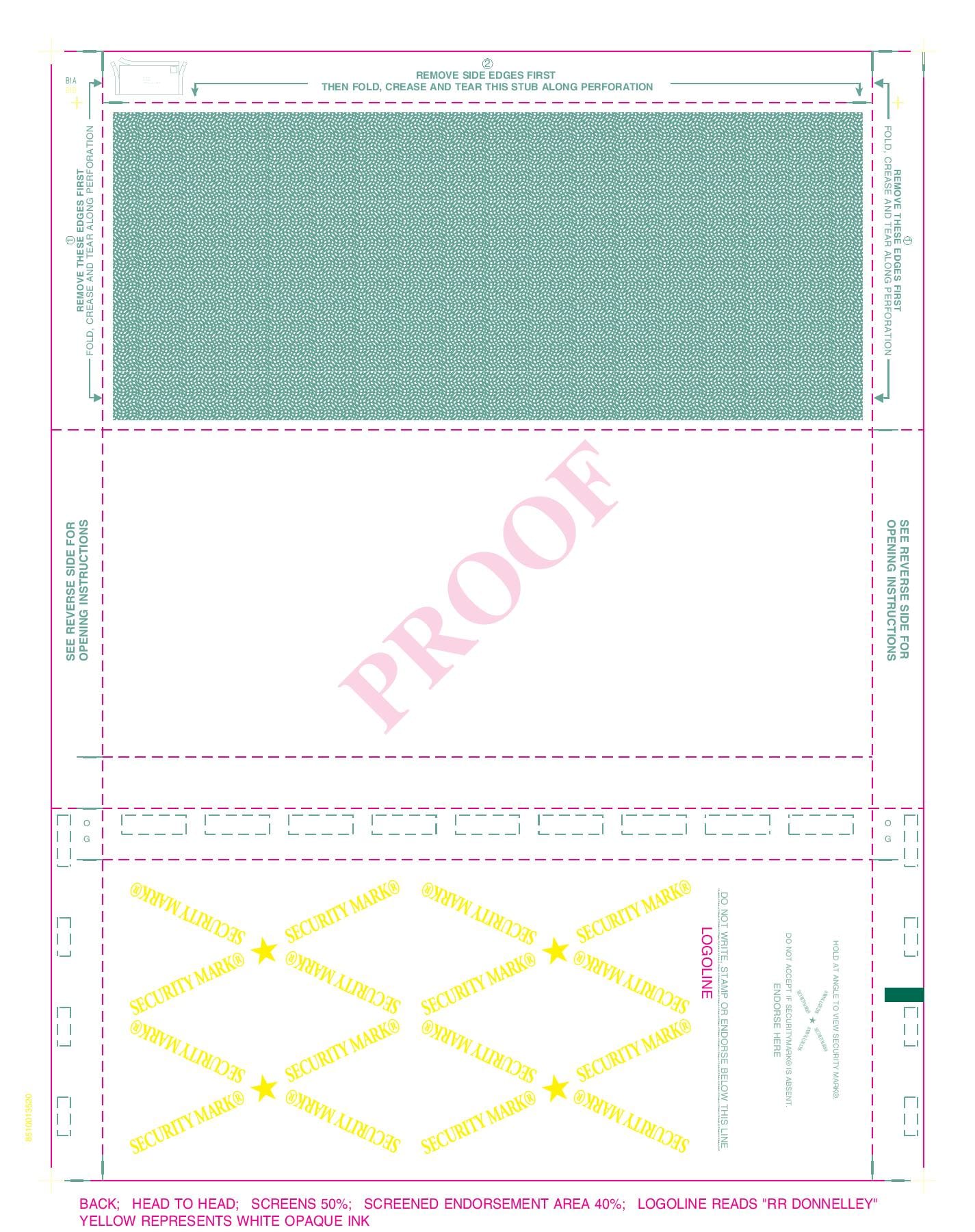 Green Pressure Seal Check, Bottom Position, Security, C Fold (Carton of 2,000) - Image 2
